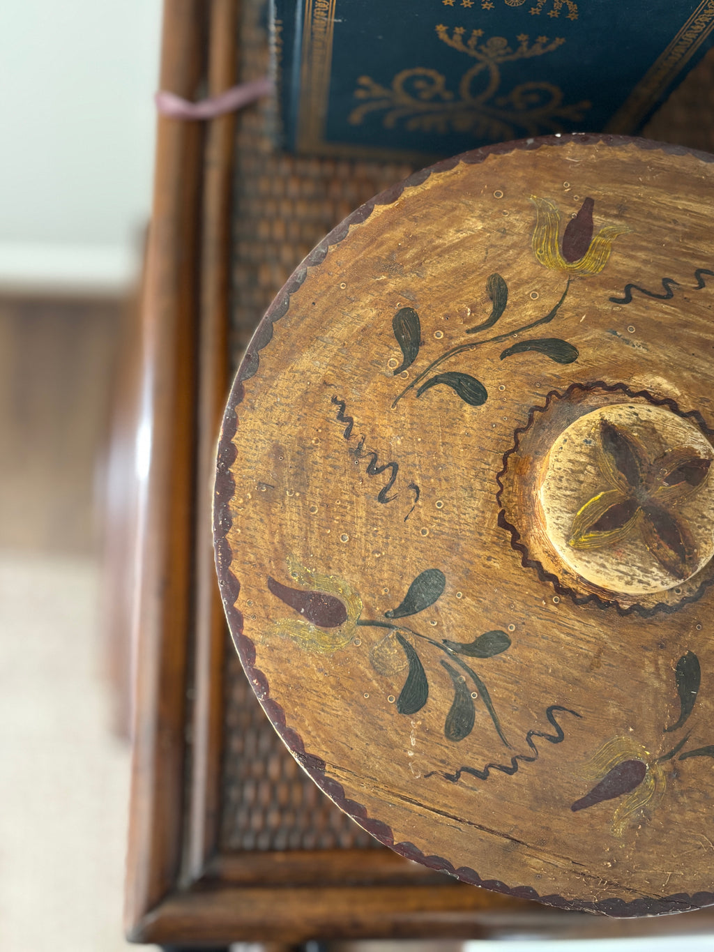 Mid-19th Century Folk-Painted Wooden Box