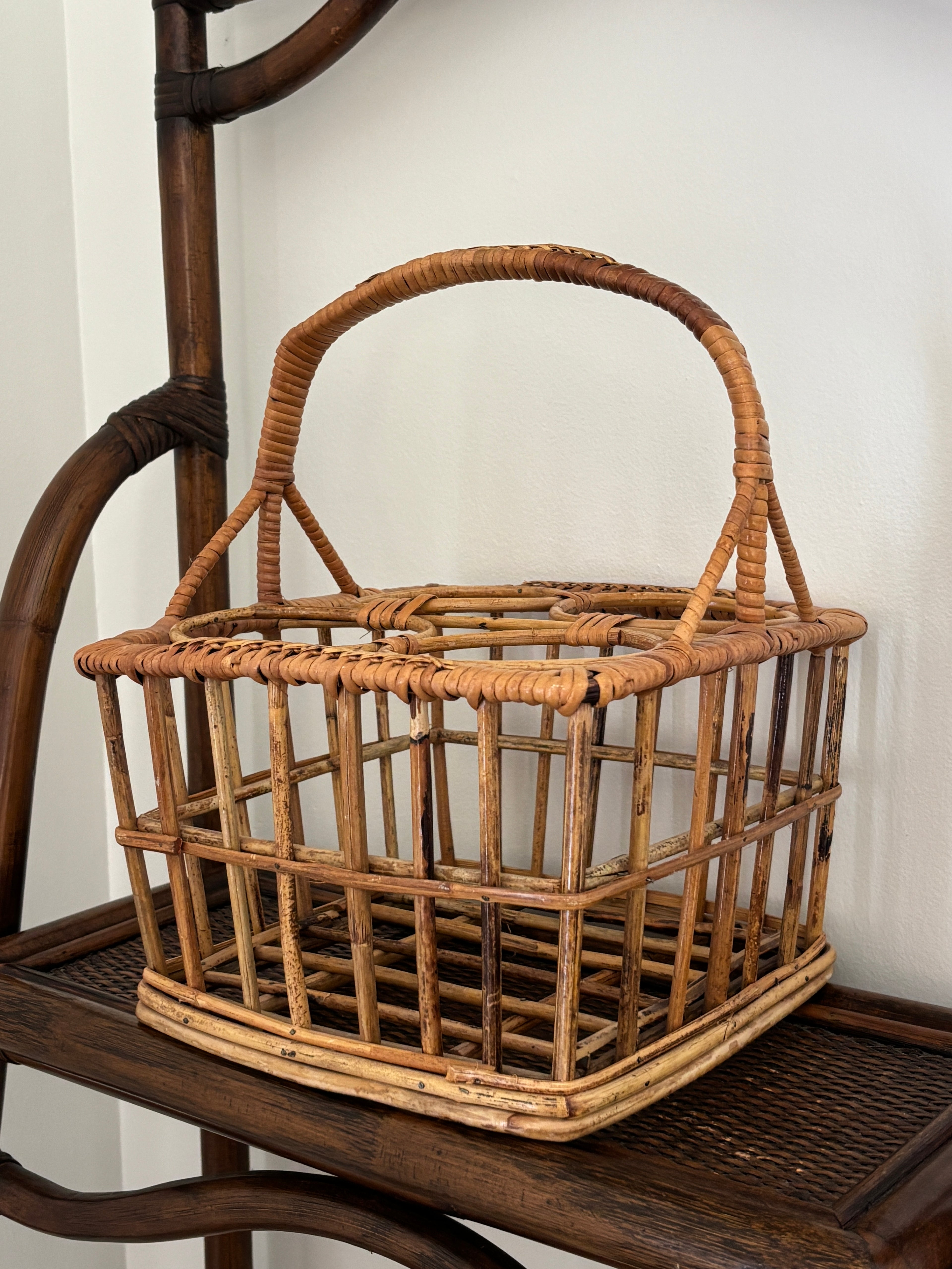 Rattan Wine Bottle Caddy