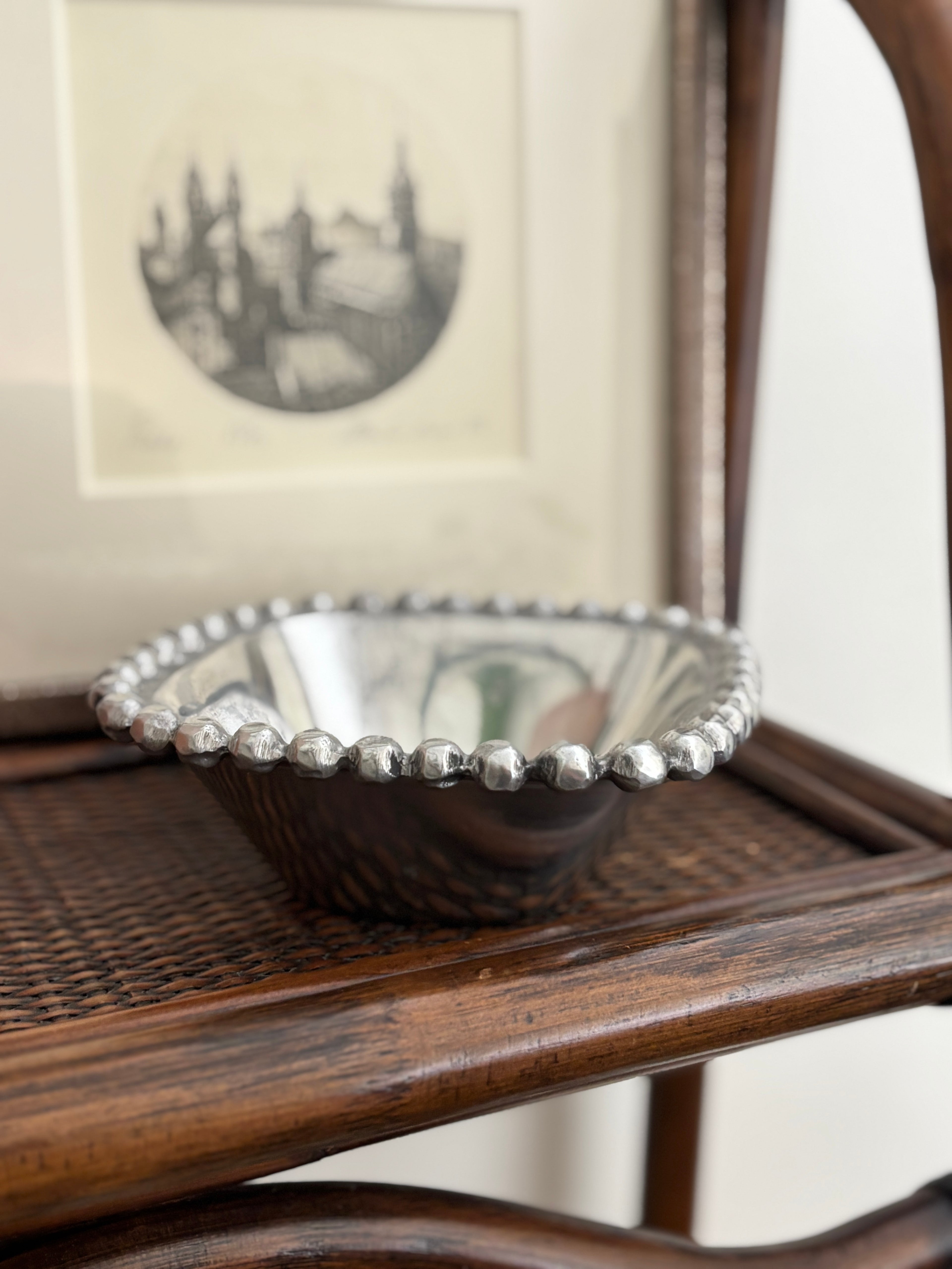 Trinket Dish With Beaded Edge