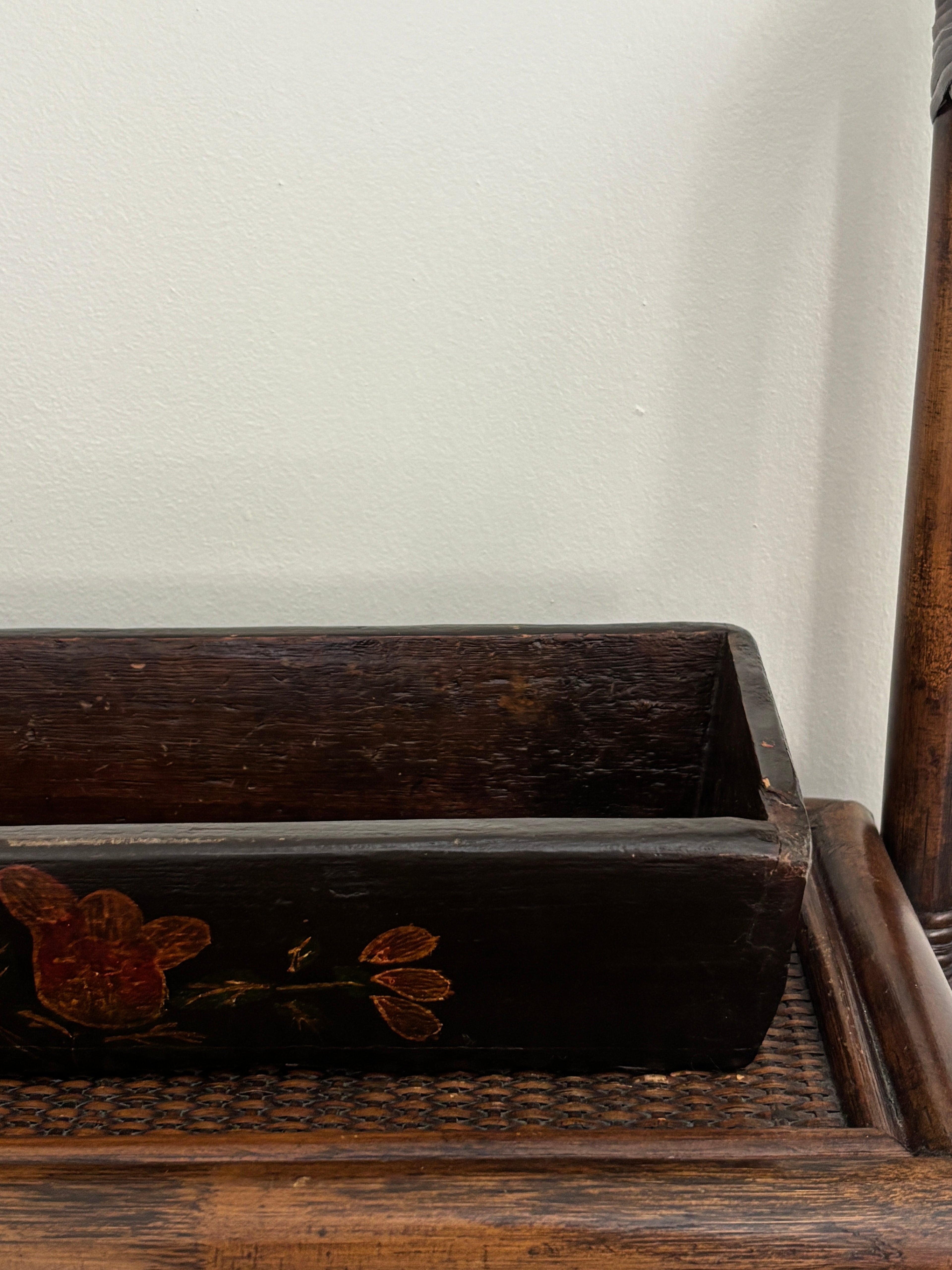 Antique Hand-Painted Wooden Tray
