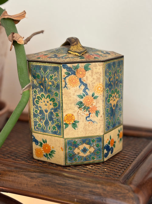 Antique Octagonal Tea Tin