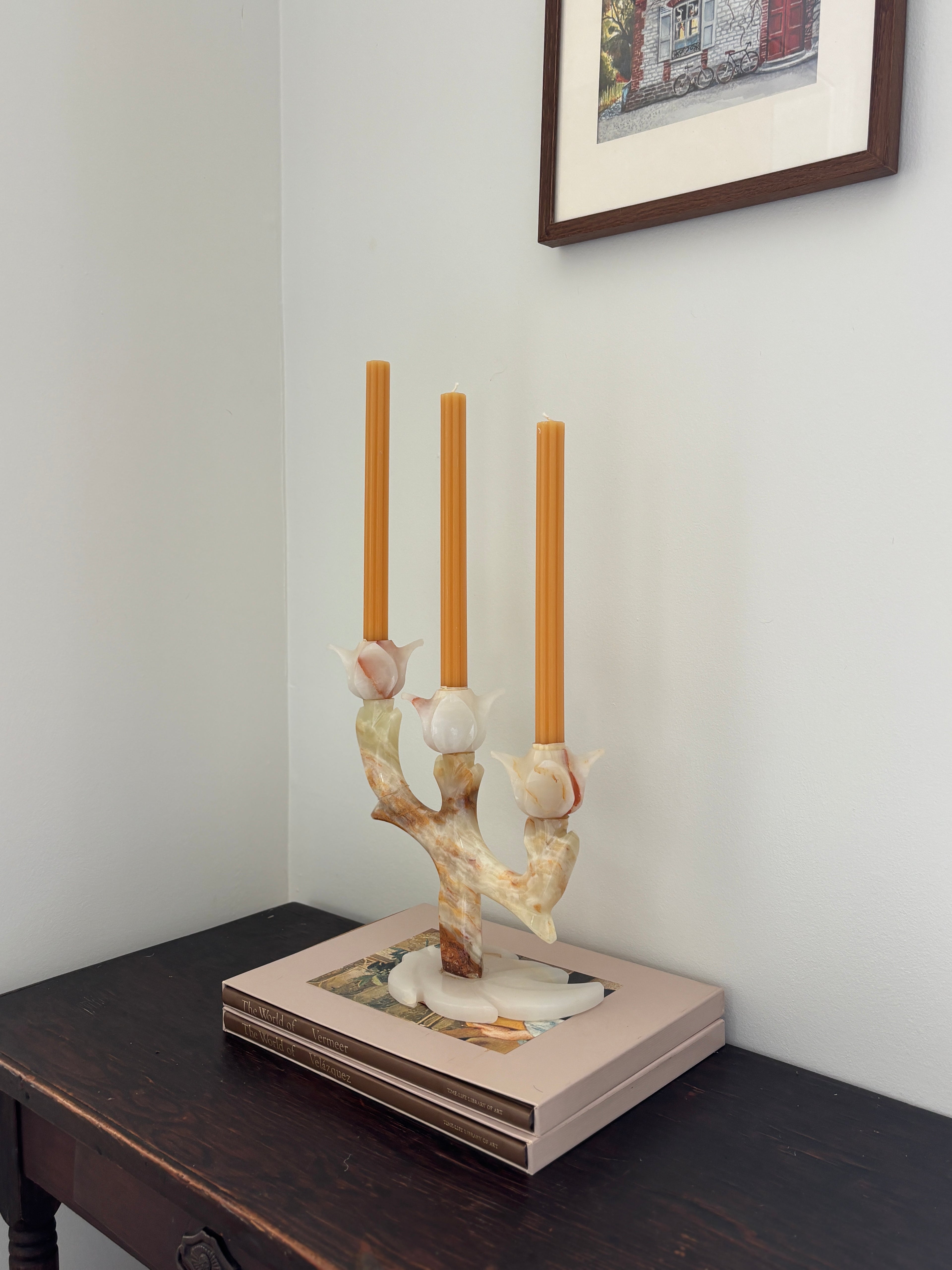 Onyx Tulip Shaped Candelabra