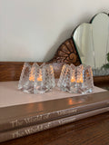 Pair of Nybro Sweden Ice Glass Votives