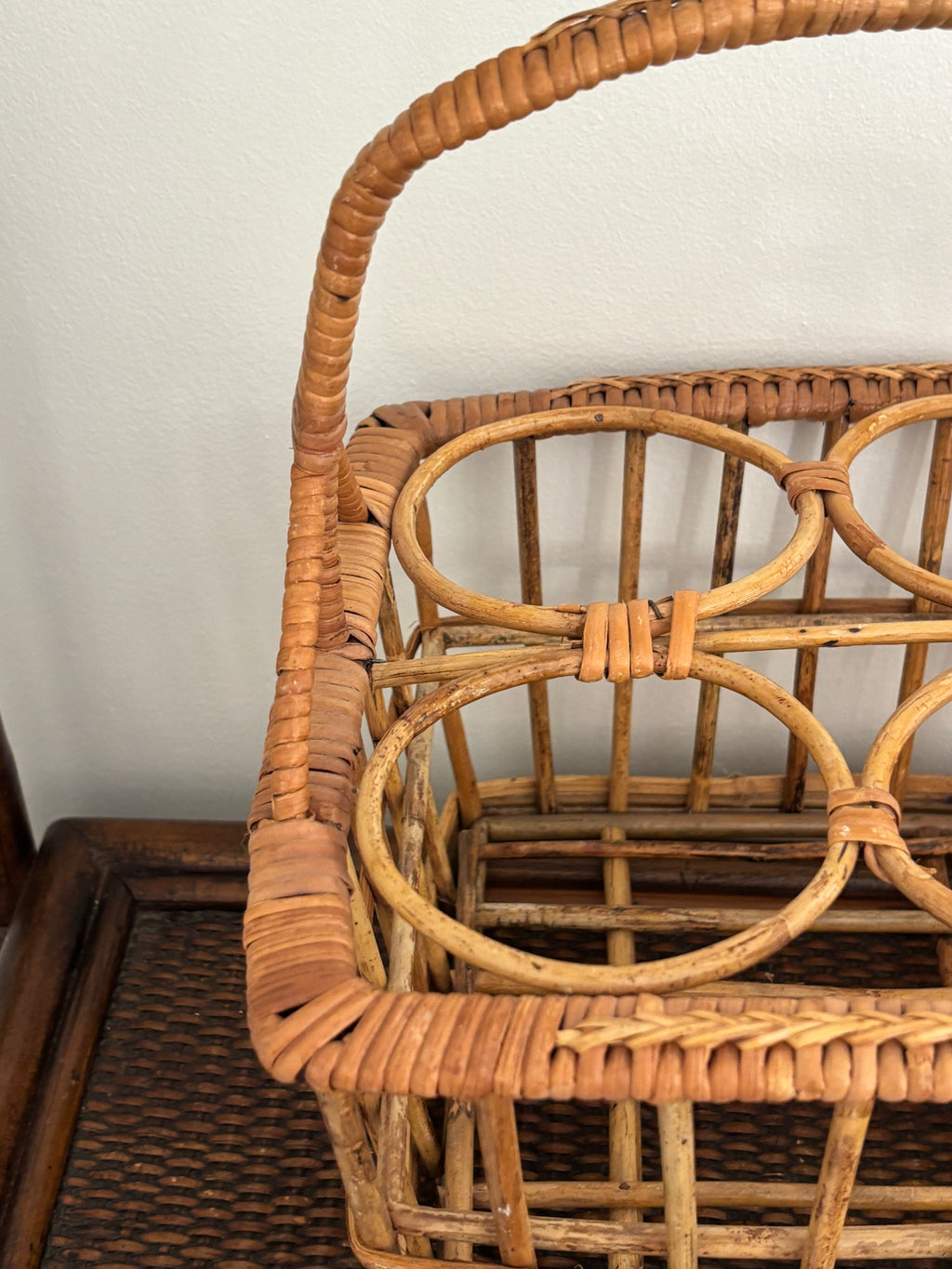 Rattan Wine Bottle Caddy