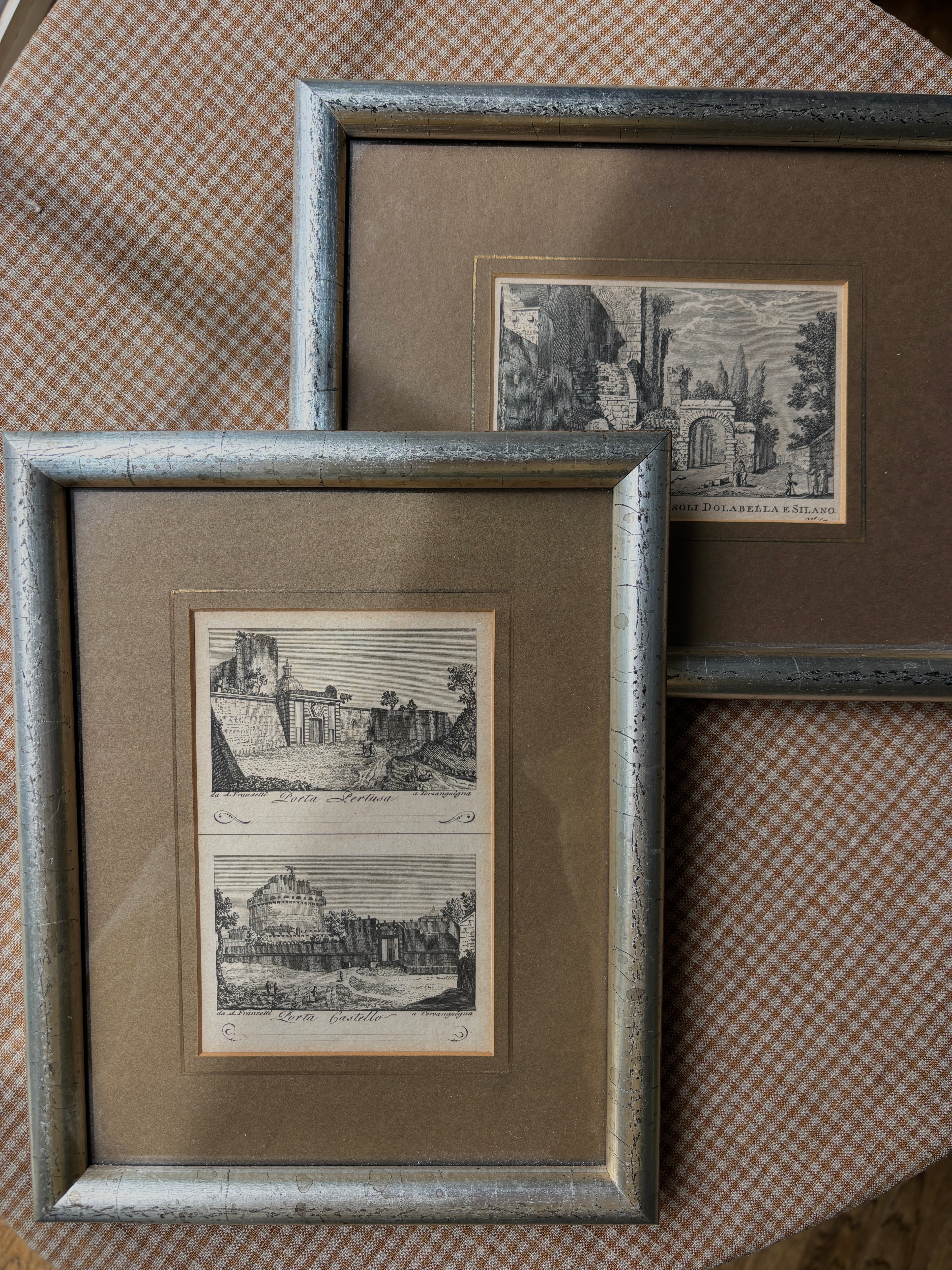 Framed Etchings Set of 2