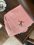 Hand-Stitched Pink Fisherman Napkins (Set of 4)