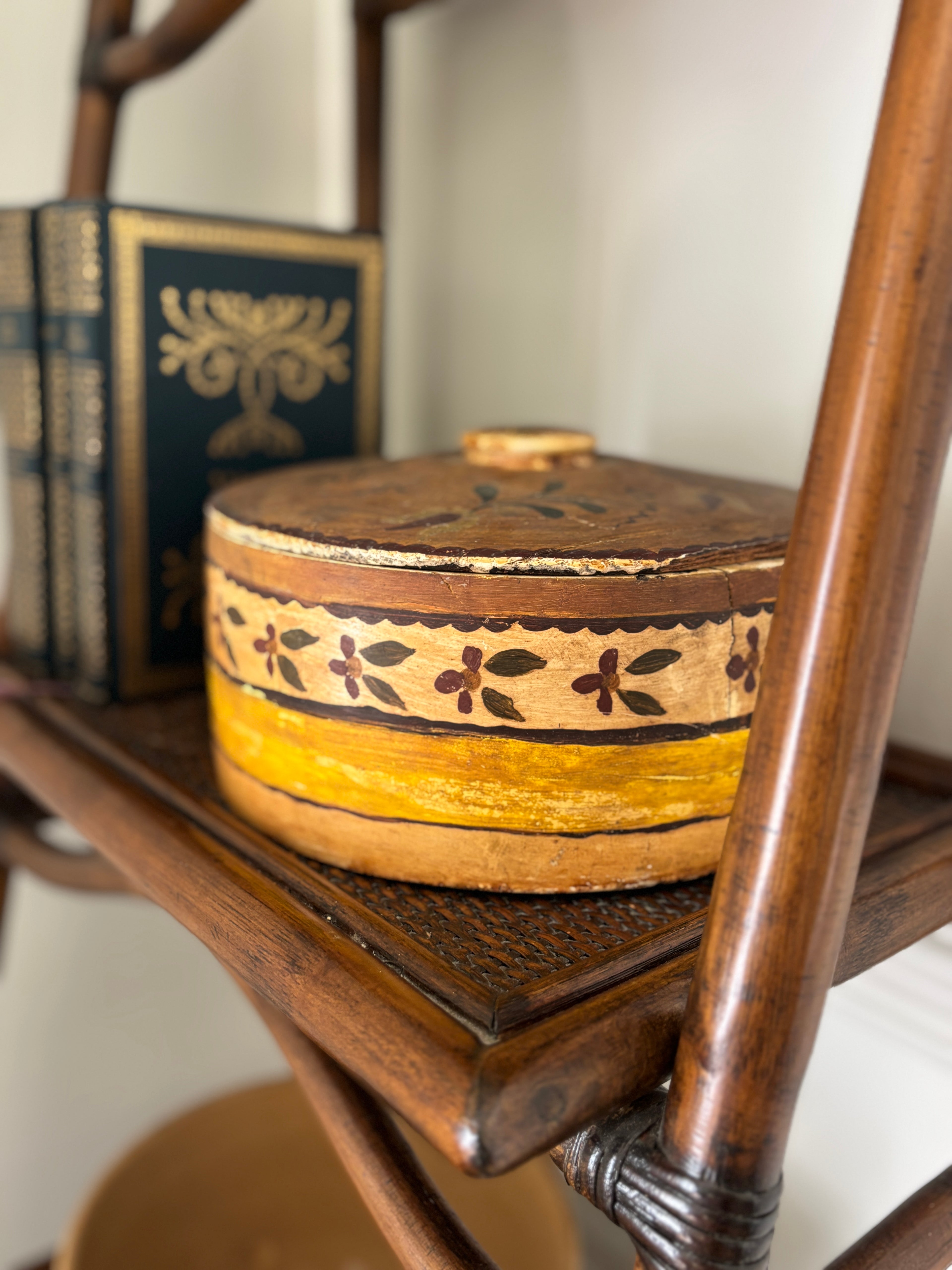 Mid-19th Century Folk-Painted Wooden Box