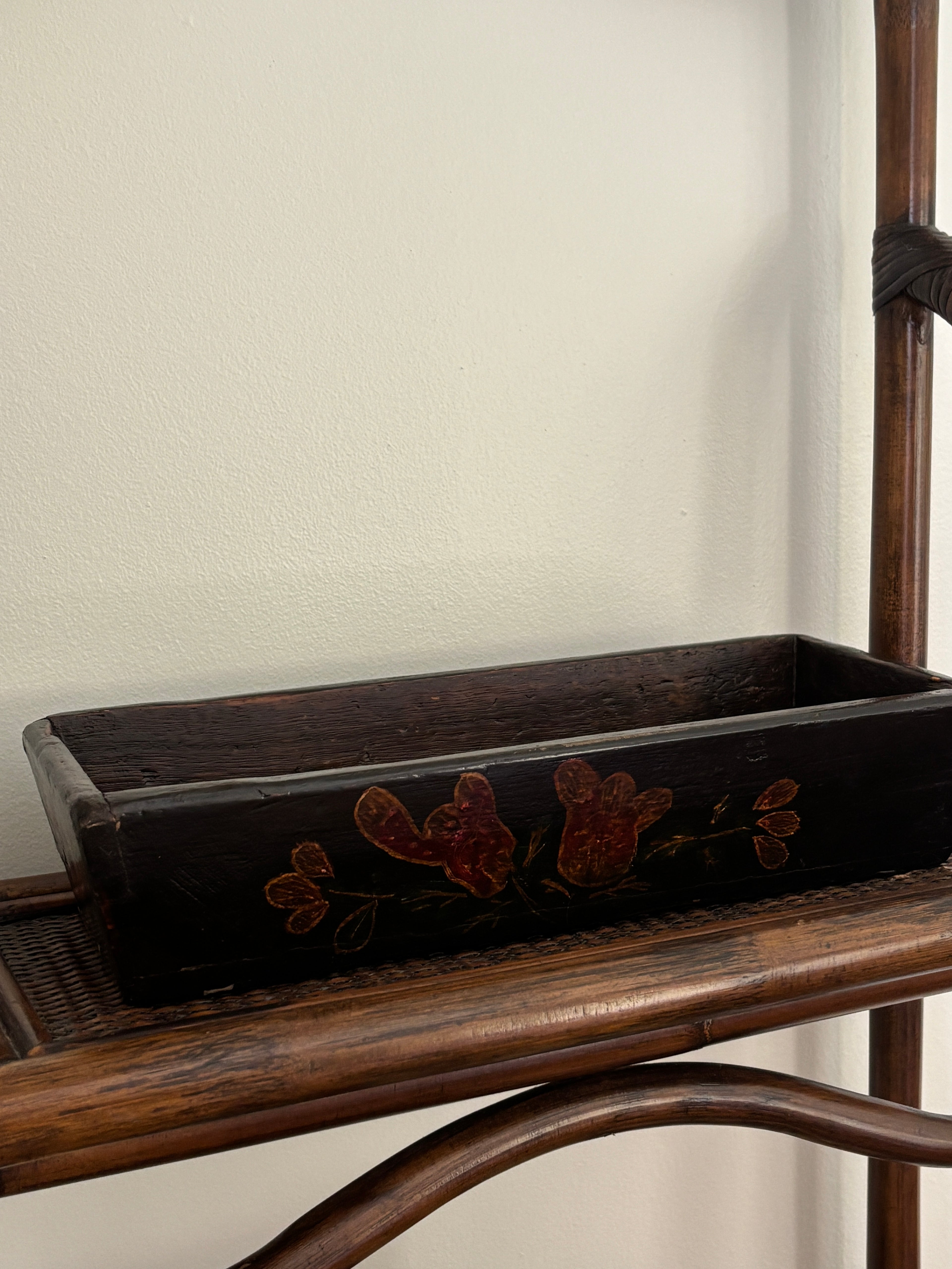 Antique Hand-Painted Wooden Tray