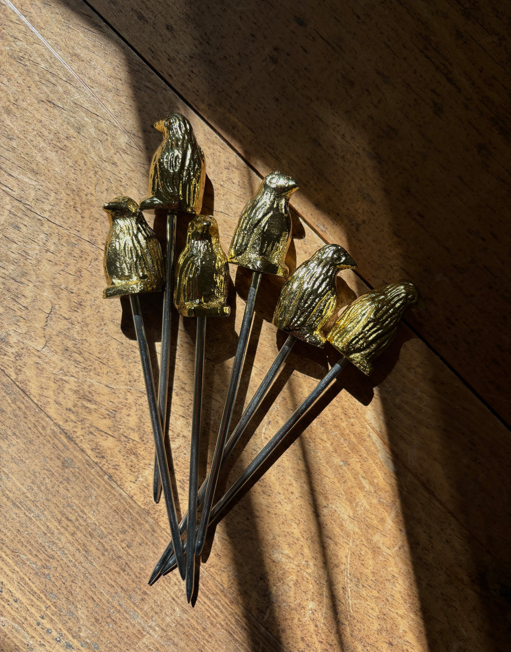 Set of 6 Penguin Cocktail Skewers