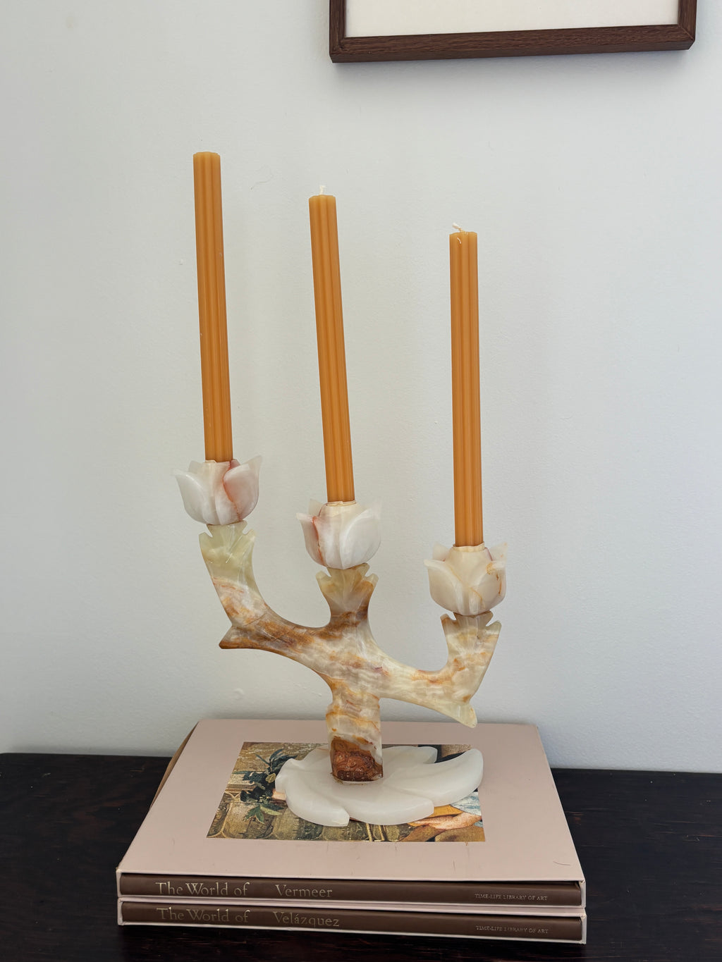 Onyx Tulip Shaped Candelabra