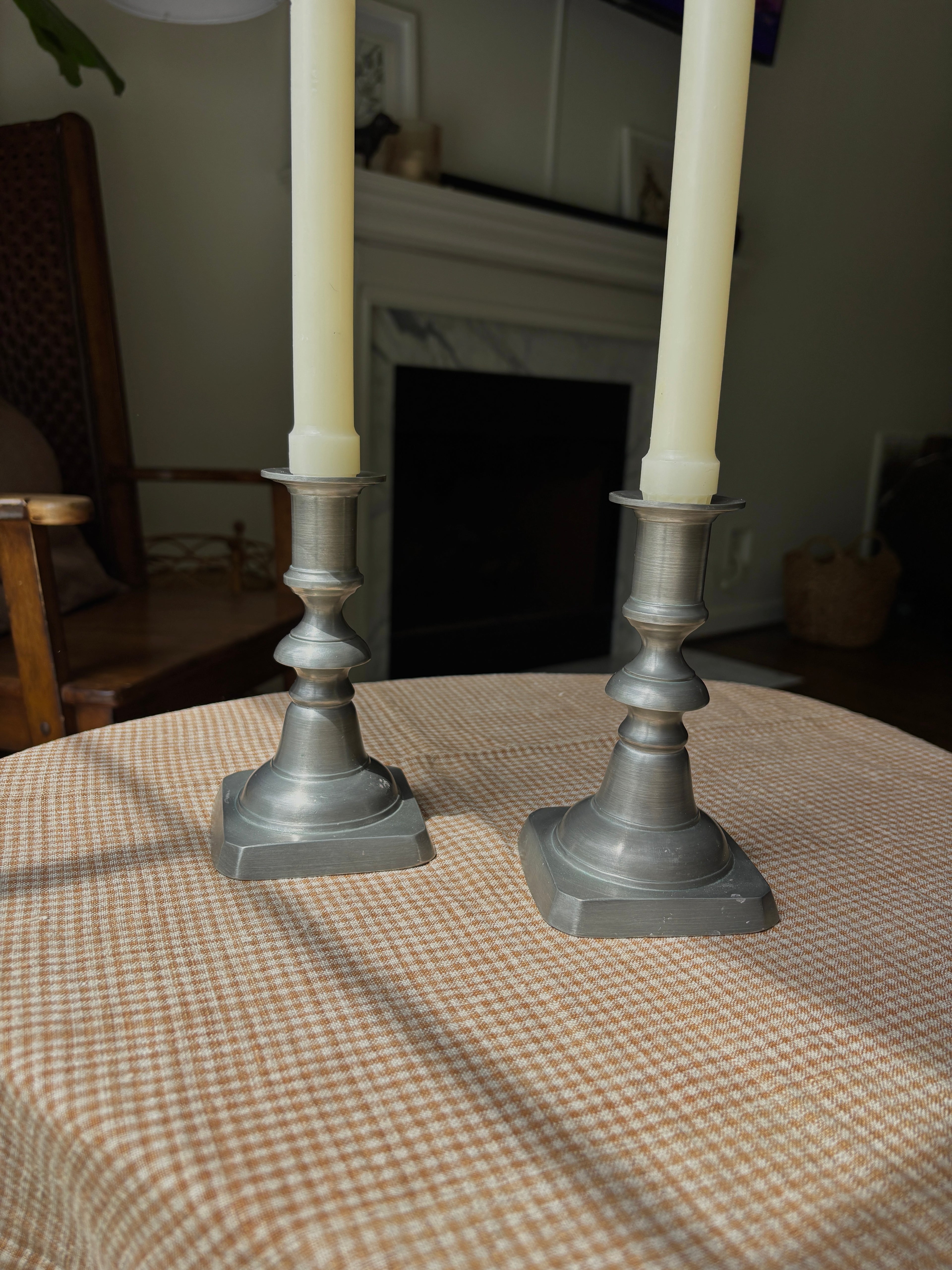 Colonial Casting Co Pewter Candlesticks