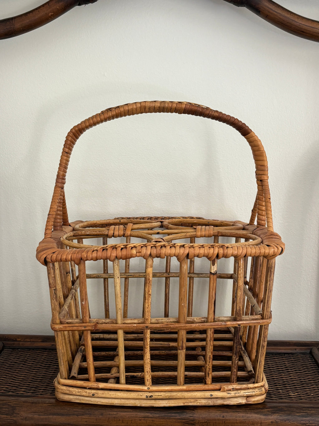 Rattan Wine Bottle Caddy