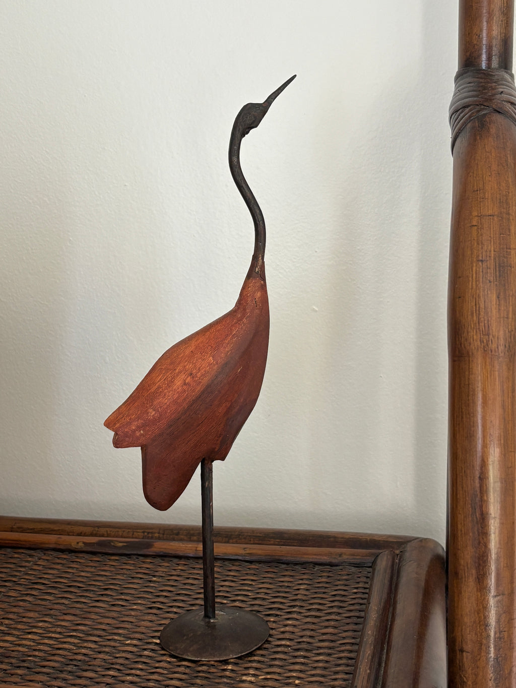 Wood & Metal Bird Figurine