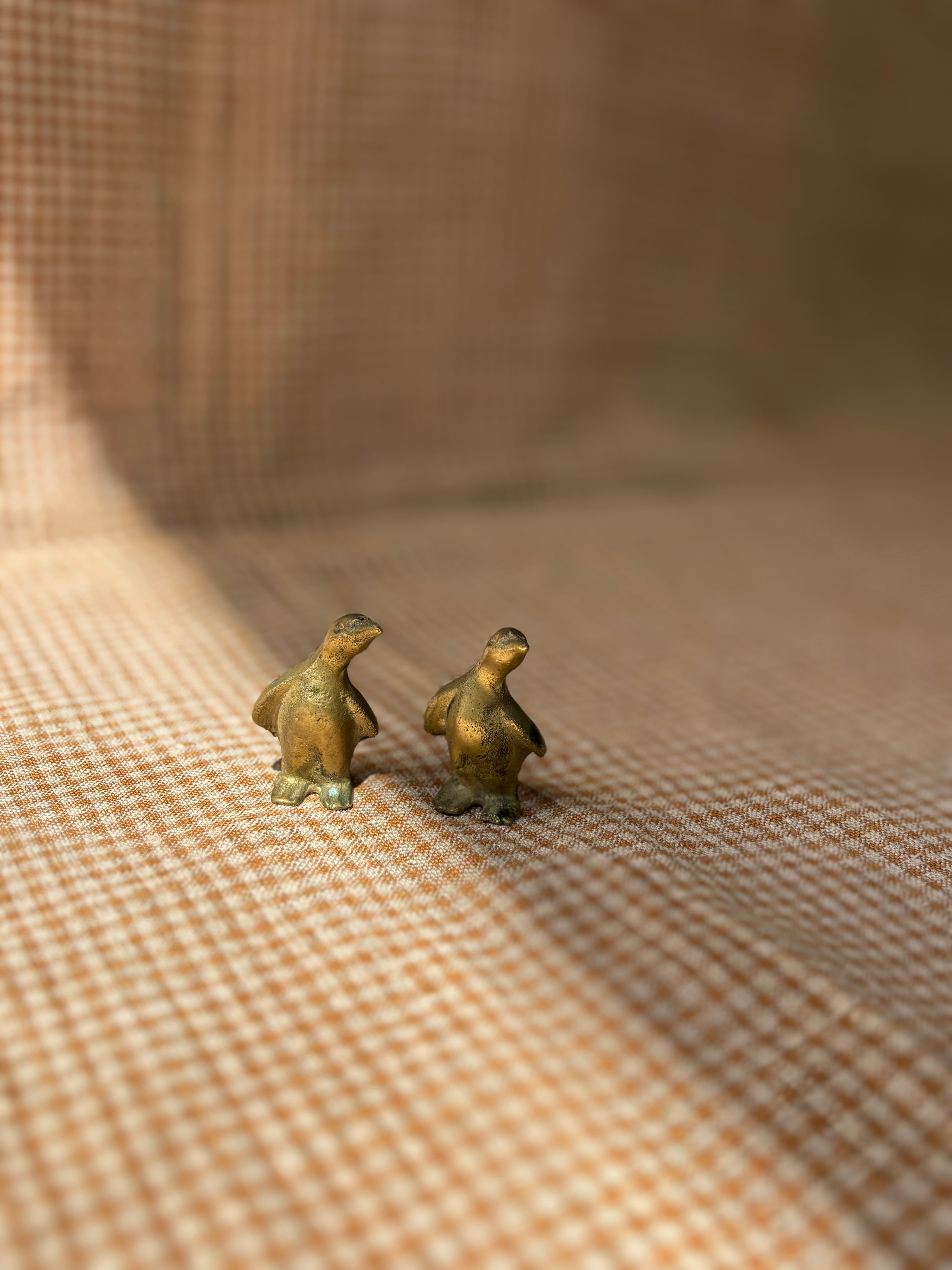 Pair of Miniature Brass Penguins