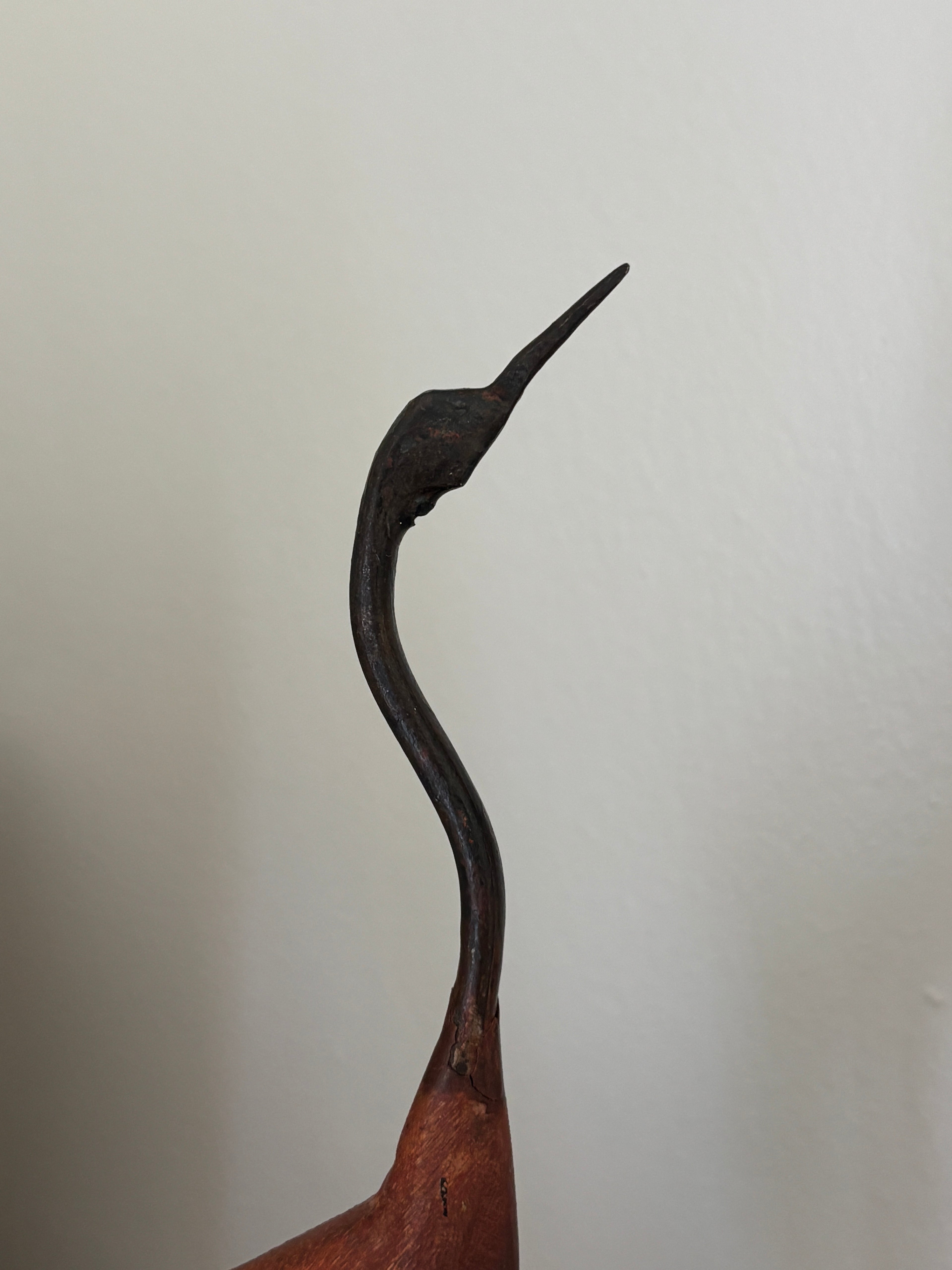 Wood & Metal Bird Figurine