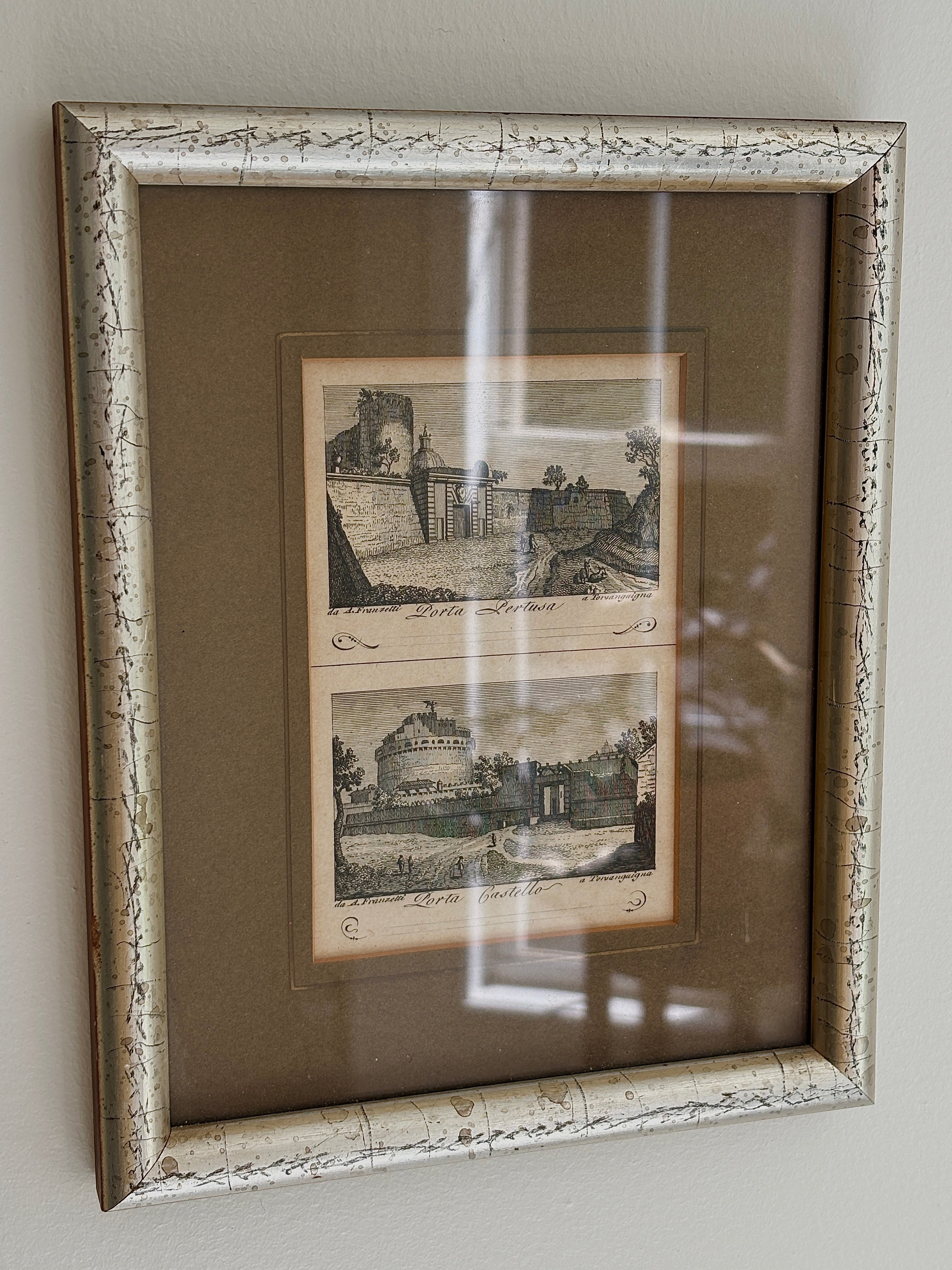 Framed Etchings Set of 2