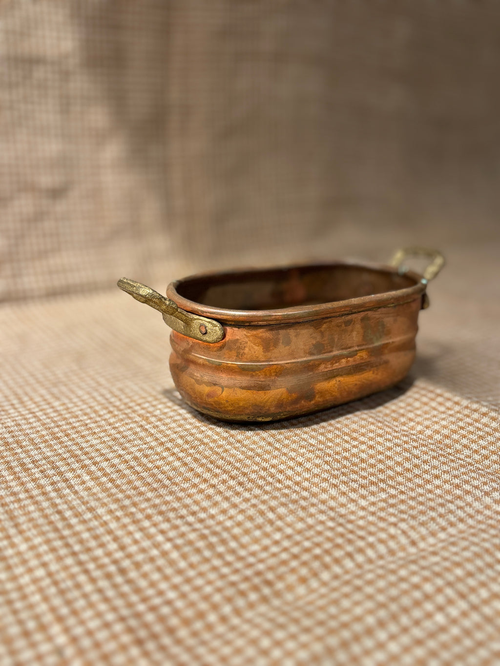 Small Oval Copper Cachepot