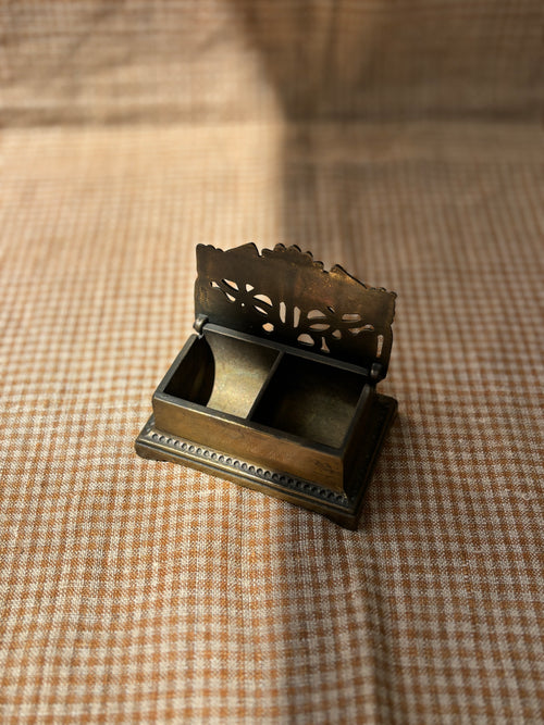 Art Nouveau Brass Stamp Box / Organizer