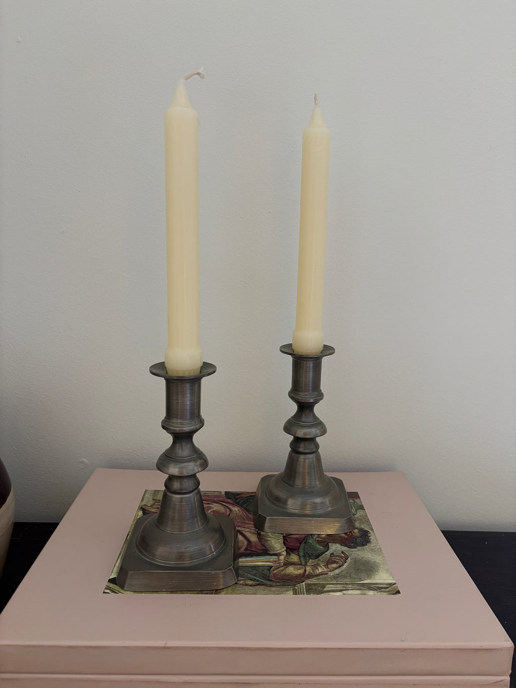 Colonial Casting Co Pewter Candlesticks