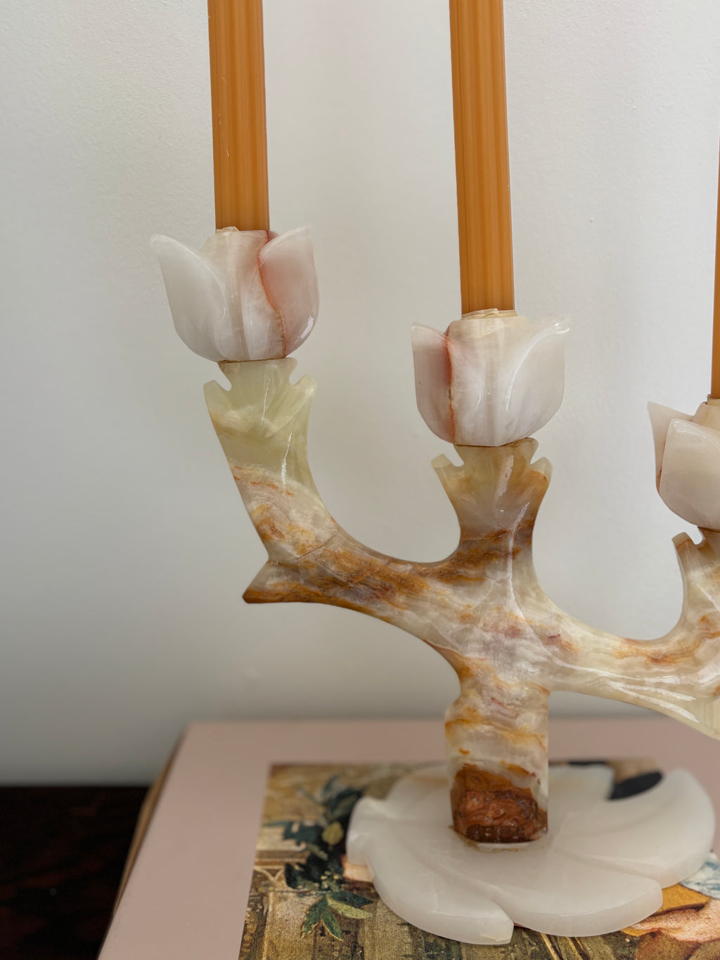Onyx Tulip Shaped Candelabra