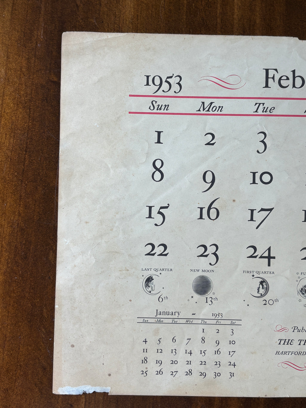 1953 Currier and Ives Calendar Boat Print