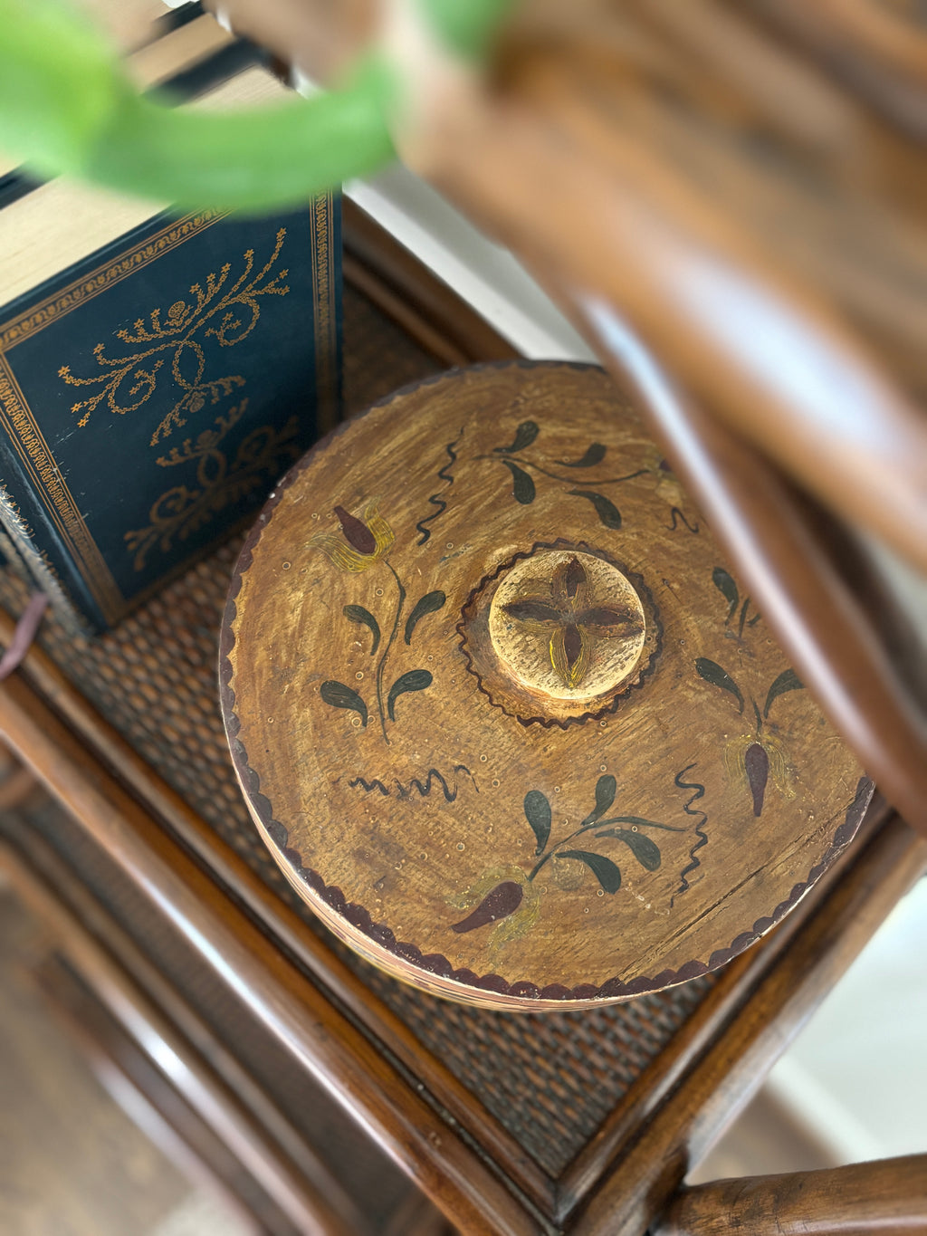 Mid-19th Century Folk-Painted Wooden Box